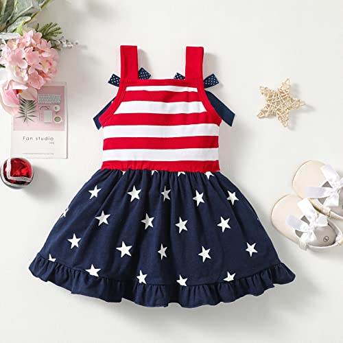 Magic Park Baby Girls Independence Day Dress Toddler Girl 4Th Of July Outfits Kids Stars Stripes Dresses Patriotic Clothes (12-18 Months, Red-Blue) #TOP2