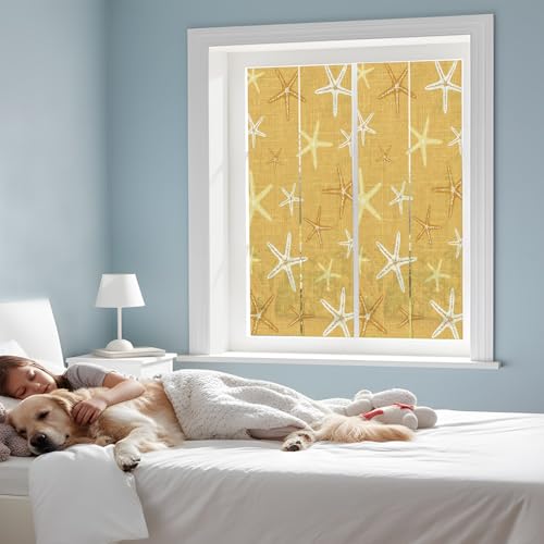 Window Privacy Film Vintage Ginger Yellow Starfish 17.7 x 39.3 miniatura 3