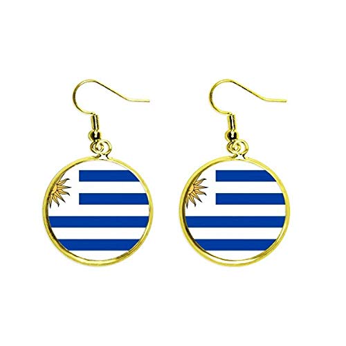 Pendientes de Uruguay en tono dorado, el regalo perfecto con esencia latina