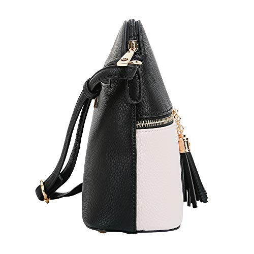Image of SG SUGU Lunar Lightweight Medium Dome Crossbody Bag Shoulder Bag with Tassel | Zipper Pocket | Adjustable Strap