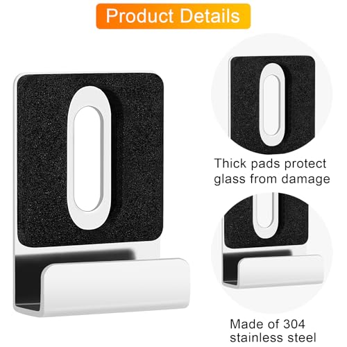 Image of 8 Pack Metal Mirror Holder Clips, Steel Heavy Duty Frameless Mirror Mounting with Screws for Billboards (8)
