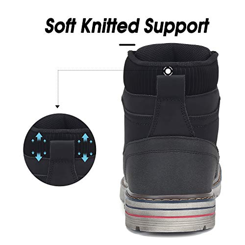 Mishansha Men's Hiking Boots Artificial Leather Water Resistant Non Slip Outdoor Women's Trekking Shoes Black 5.5 Women/4 Men4