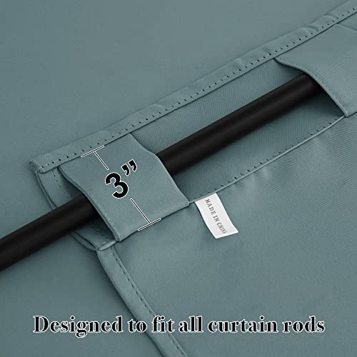Image of RYB HOME Small Window Curtains - Blackout Insualting Privacy Curtains for Kids Bedroom Kitchen Bathroom Basement Cafe Cabinet Tiers Drapes, 34 Width x 24 Length, 2 Panels, Dusty Blue