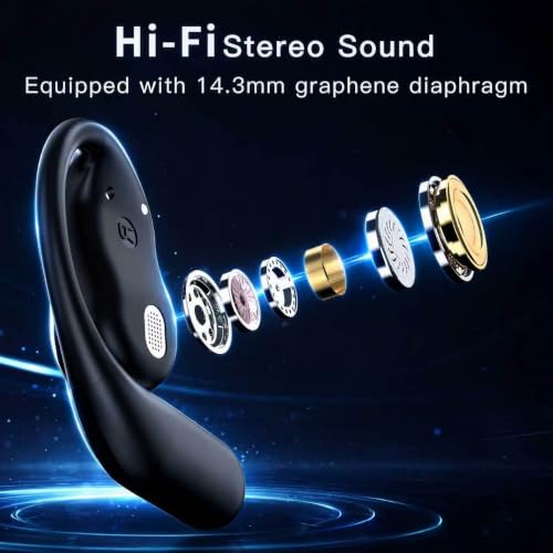 Image of Hsility Wireless Earbuds Bluetooth Earbuds Built-in Mic with Ear Hooks 50H Playtime Ear Buds LED Display Charging Case Waterproof Design for Running Fitness