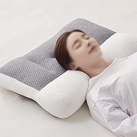 NIKJEBDF Zervikale Orthopädisches Kopfkissen aus Memory-Schaum abnehmbares ergonomisches Nackenhörnchen Cover