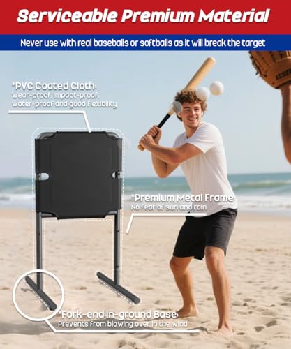 Image of Garbuildman Baseball Strike Zone Target for Plastic Balls, Portable Metal Frame Pitching & Hitting Training Tool for Outdoor