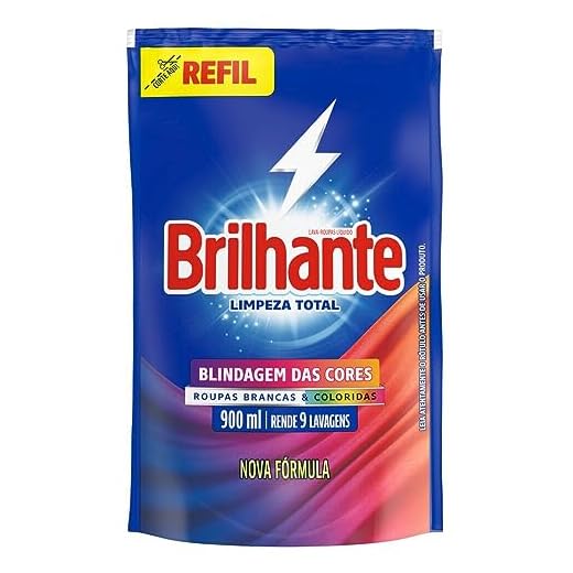 Brilhante Sabão Liquido Limpeza Total Refil 900 Ml