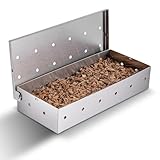 YEENAIV Scatola affumicatrice in acciaio inox, con affumicatore per barbecue a gas e carbonella, pesce e verdure per barbecue a gas, griglia elettrica o carbonella, 20 x 9,5 x 4 cm