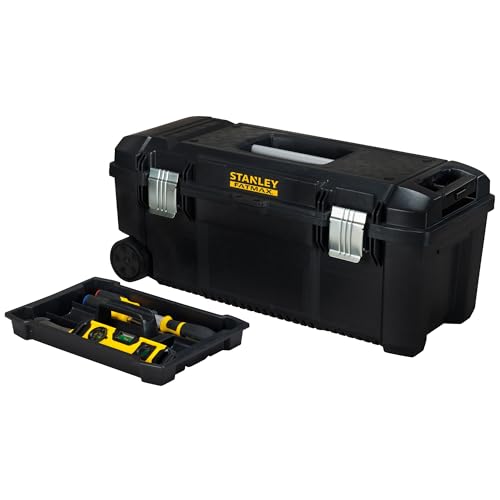 Stanley FatMax Werkzeugbox ZollStructual Foam Zoll (Spritzwassergeschützt mit Metallschliessen, rundumlaufende Gummidichtung und Teleskophandgriff) 1 Stück, FMST1-75761