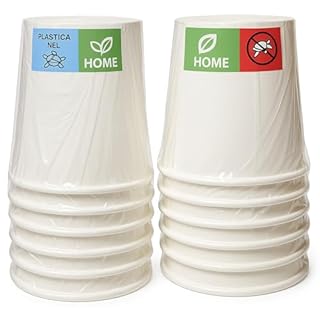 vidoelettronica 50 Pz Bicchiere Carta bianca riciclabile imbustato singolarmente 250 ml bicchieri imbustati per b&b hotel ospiti bagni (50)