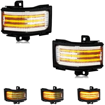 HERCOO Side Tow Mirror Lights Turn Signal Marker LED Sequential Switchback Dynamic Turn Signals & Backup Lamps Spot Light Assembly for Ford F150, F250, F350 Super Duty