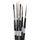 Trekell Crimson Taklon Acrylic Paint Brush Set - Assorted Professional Paint Brushes for Oil Paint,