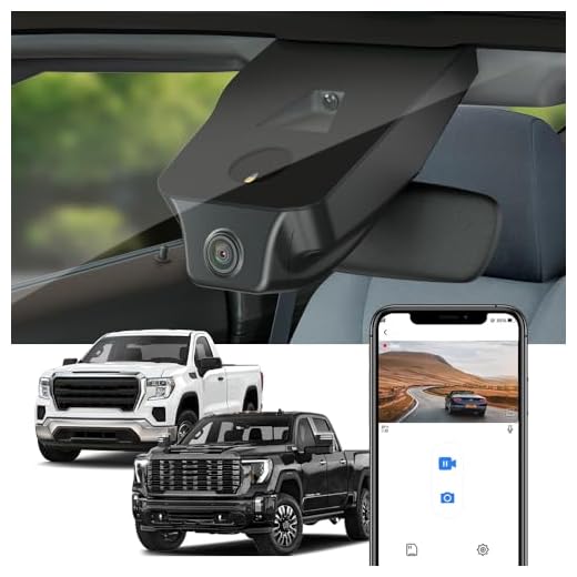 Fitcamx 4K Dash Cam Suitable for GMC Sierra 1500 2500HD 3500HD (HD2-4925, Check Vents Amount) 2020-2026, OEM Look, UHD 2160P Video, WiFi & APP, Loop Recording G-Sensor, Easy to Use, 2 Cables/64GB Card