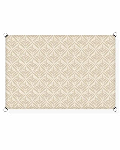 Yellow Geometric Floral Sun Sail Shades Rectangle Canopy,Sunlight Block Heavy Duty Curved Backyard Shade Cover,Waterproof Sun Shades for Patios Garden Outdoor,12'x16' Contemporary Minimalist Art