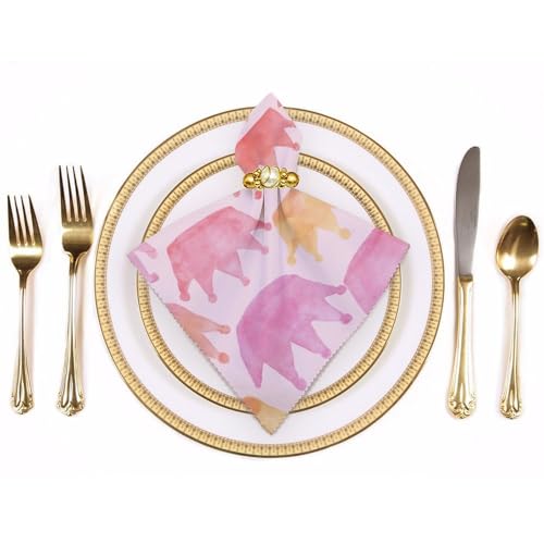 Set de 6 servilletas de tela cuadradas blancas con patrón floral miniatura 3