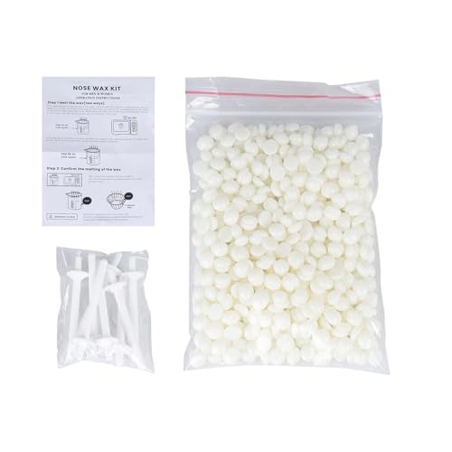 Juego de cera para la nariz, juego de cera para depilación nasal, juego de cera para nariz de 50 g, con 8 aplicadores, juego de depilación de vello nasal, cera de limpieza para hombres y mujeres