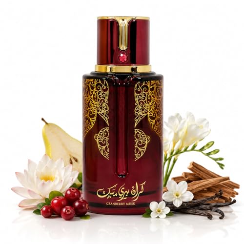 Image of Arabiyat Cranberry Musk EDP 100 ml - Fresh Unisex Fruity Floral Perfume with Cranberry, Jasmine & Vanilla, Long‑Lasting Natural Spray Vaporisateur