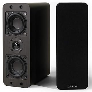 Micca OoO Paire d’enceintes d’étagère avec woofers de 7,6 cm et Tweeter en Soie (Noyer foncé, Paire) - Les Beatles, Paul McCartney, John Lennon, RIngo Starr, George Harrison