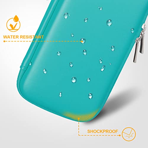 Bovke Carrying Case Hard Protective Case Impact Resistant Travel Power Bank Pouch Bag Usb Cable Organizer For Earbuds, Cable Cords, Charger Adapter, Electronic Accessories Case Wallet, Turquoise #TOP1