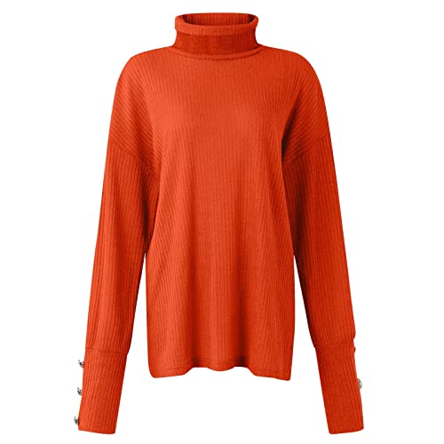 Jjhaevdy  Women's Turtleneck Fall Sweaters Knit Oversized Long Sleeve Casual Pullover Sweater Jumper Tops #TOP25