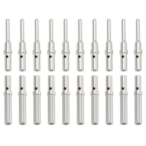 ECSiNG 10 Sets 16 Pin Electrical Wiring Crimp Terminal DT Terminals 0460-202-16141 0462-201-16141 Compatible with Deutsch 16-20 AWG Male and Female