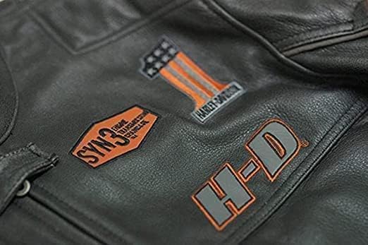 Men’s H-D Style Leather Jacket|Cruiser Biker Jacket with Patches |Real Cowhide Leather Moto Jacket (3XS-5XL)4