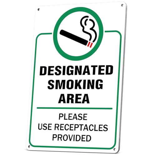 Wallors Designated Smoking Area Sign for Indoor Outdoor Smoking Section