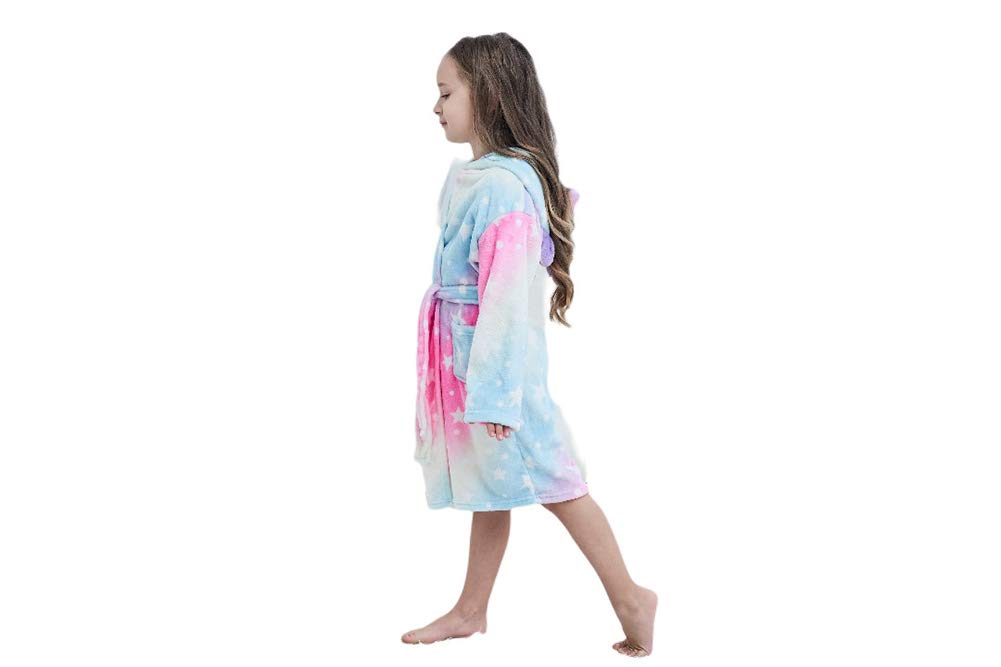 2021 Newest Unicorn Bathrobe for Girls,Premium Flannel Hooded Robe-Unicorn Gifts