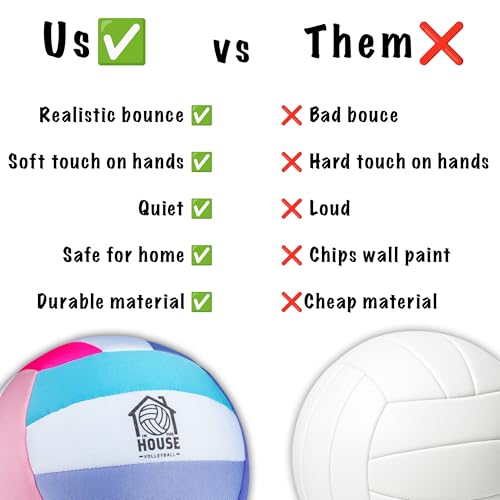 In The House Soft Indoor Volleyball for Girls (Ages 3+) – Realistic Feel and Bounce Home Training Ball for Indoor Play - Bring VBall Practice Home - Great Gift for any Volleyball Player