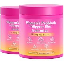 BURMINY Her Juicy Feminine Probiotics Gummies, Premium Feminine Balance Probiotics with Slippery Elm for Womens pH Balance and Freshness Support Daily Wellness & Comfort 120 Pineapple Gummies
