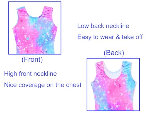 Image of Domusgo Gymnastics Leotards for Girls Sparkly One Piece Biketard Size 1-10Y
