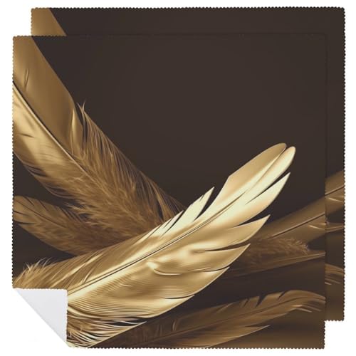 Servilletas de tela decorativas Golden Feathers 2 unidades miniatura 1
