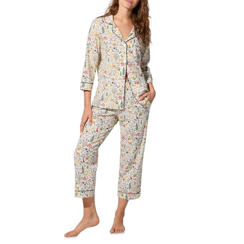 Bed Head PJs Womens 3/4 Sleeve Notch Collar & Cropped Pants