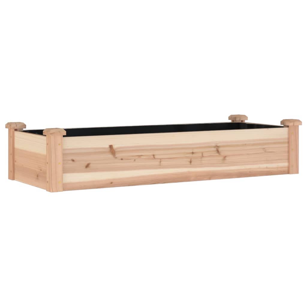 Vidaxl Natural Garden Raised Bed, Outdoor Raised Planter With Liner, Planter Pot For Vegetable Fruit, Flower Bed For Yard, Solid Wood Pine