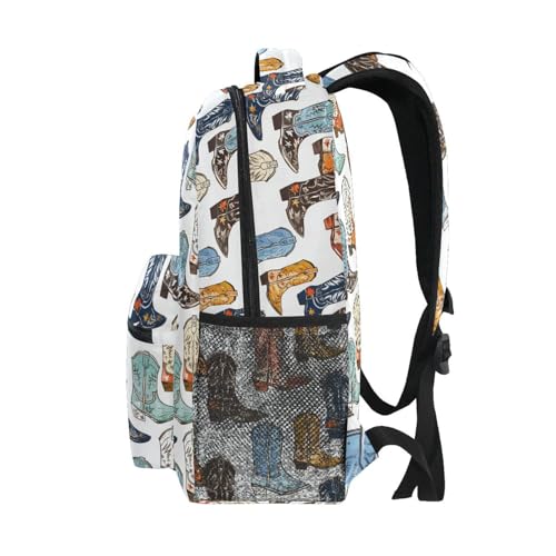 ALAZA Cowboy Boots Kids School Backpack for Boys Girls Teens Bookbag Travel Daypack Bag 16 inch3