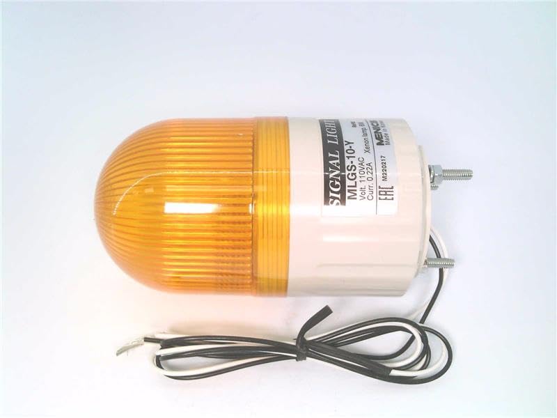 MLGS-10-Y 110V AC 6W, 66MM Yellow Lens, Beacon Strobe Light, Stud Mount, Xenon Bulb