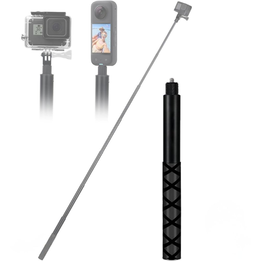 TEKTONIC 120cm Invisible Selfie Stick for Action Cameras, Extendable Monopod with 1/4” Mount, Compatible for Insta360 One X, Insta360 One R, GoPro Hero 12/12/11/10/9/8/7/6, Other Action Cameras-picture-28