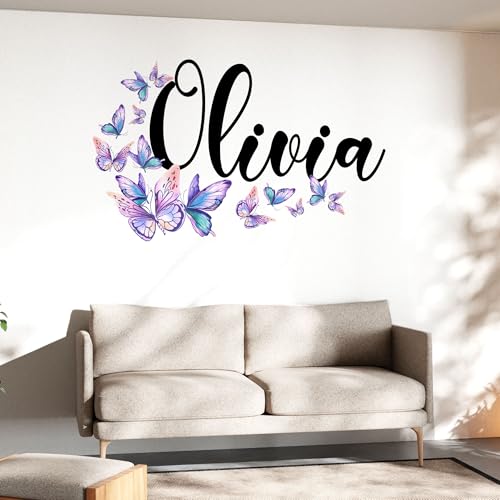 Vinilo decorativo personalizado mariposa para habitación de niñas miniatura 4