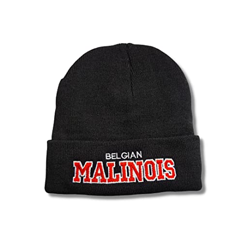 Strickmütze BELGIAN MALINOIS Beanie Mütze Stickerei Hund Winter Gassi Warm