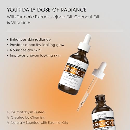 Advanced Clinicals Turmeric Oil Serum For Face | Facial Skin Care Serum With Jojoba + Coconut Oil To Improve Appearance Of Dark Spots & Uneven Skin Tone | Antioxidant Dry Skin Moisturizer, 1.8 Fl Oz - Image 3