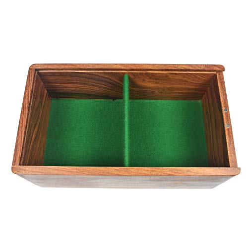 Image of Royal Chess Mall Golden Rosewood Chess Pieces Storage Box for Chessmen Set Upto 4.5 inch