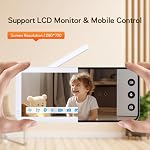 2K WiFi Baby Monitor avec 5'' 1080P Écran, Smart Baby Camera avec contrôle de l'application, 360°Auto Tracking, Motion & Son & Humidité & Détection de température, vision nocturne, longue durée de vie de la batterie,2-Way Parle