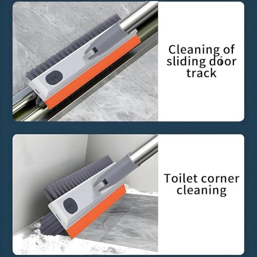 Image of 3-in-1 Bathroom Cleaning Brush with Wiper - Long Handle 180 Rotate Toilet Brush, Tiles Cleaning, Floor Scrub for Kitchen and Bathroom Accessories