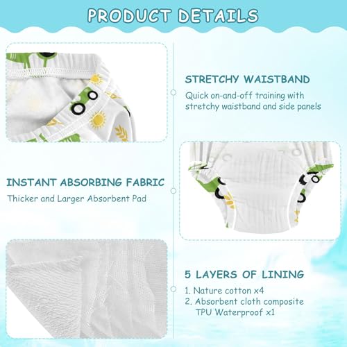 Image of Toddler Potty Training Underwear Cotton Absorbent Soft Baby Girl Boy Potty Training Pant 2t-5t