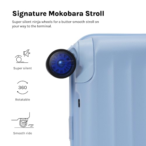 Image of MOKOBARA Aisle Cabin Pro Luggage Trolley Bag-57cm(41L),Polycarbonate Hardshell,Frosted Hardware,Dedicated Tech Compartment for 15.6 inch Laptop,YKK Zippers,TSA Lock, Silent Wheels (Shy Blue)