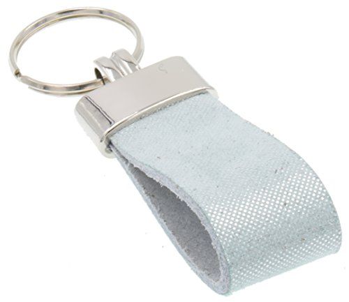 Preisvergleich Produktbild Schlüsselanhänger Original Pelluca Italienisches Echtleder Handgemacht in Deutschland 10 Jahre Garantie (Echtleder: Diamant Blau, Ring: Silber)