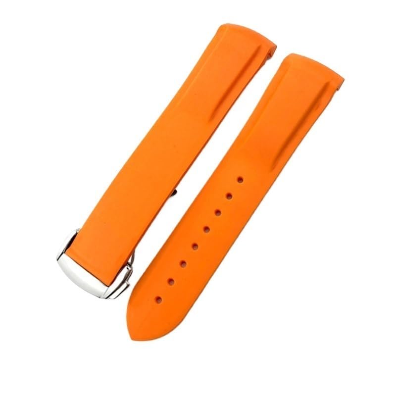 Bracelet caoutchouc 19mm étanche orange pour Omega Planet Ocean et Mido