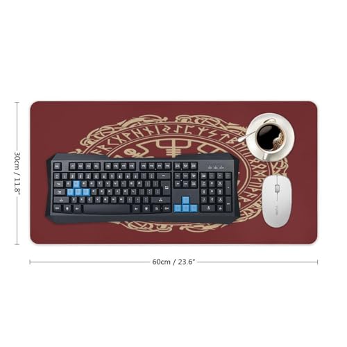 Tapis de souris viking Vegvisir rétro 30x60cm avec base antidérapante