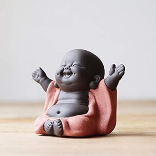 Ceramic Little Cute Buddha Statue Monk Figurine Creative Baby Crafts Dolls Ornaments Gift Delicate Ceramic Arts and Crafts