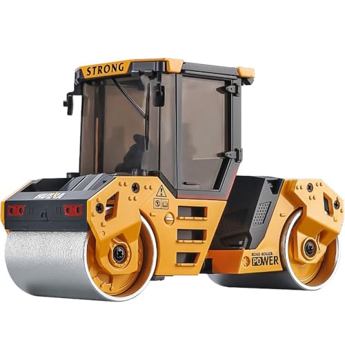 Image of Huina 1:50 Scale Road Roller Excavator Construction Vehicle Model Car Diecast Car for Boys Kids Ages 3+